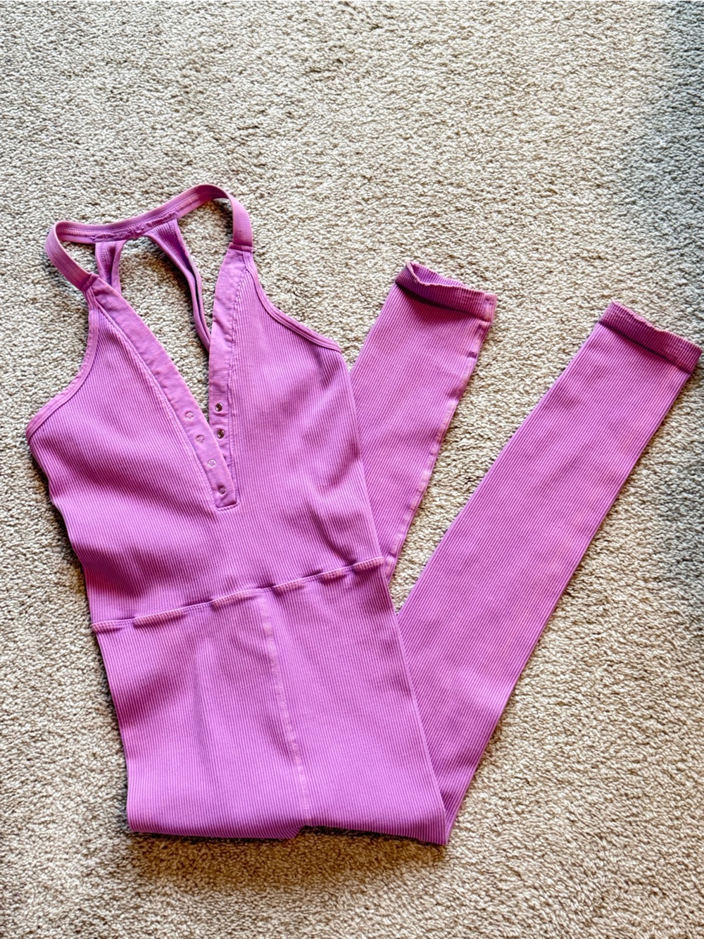 Free people movement pink purple jumpsuit, M/L medium large